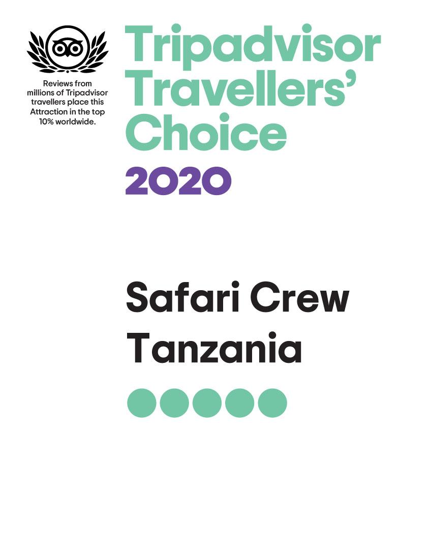 Safari Crew Tanzania vince il premio Tripadvisor Travelers' Choice